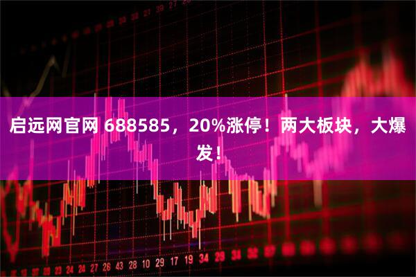 启远网官网 688585，20%涨停！两大板块，大爆发！
